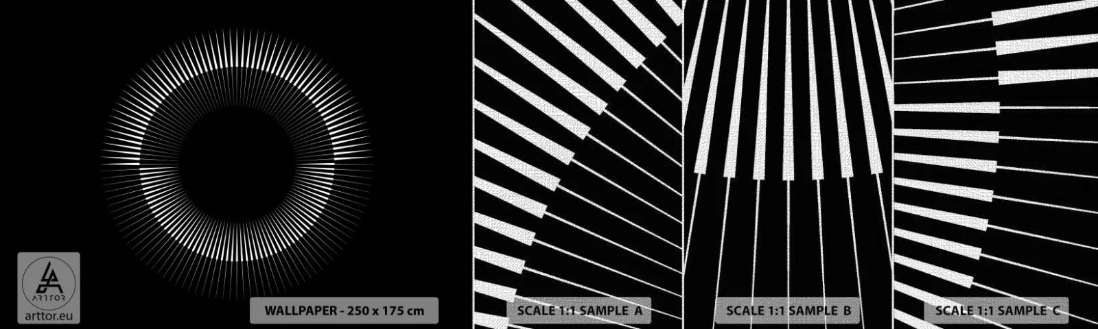 Campione di Fotomurale Premium Canvas - Sole nero - Buio, Sole, Ruota - 100x30 cm