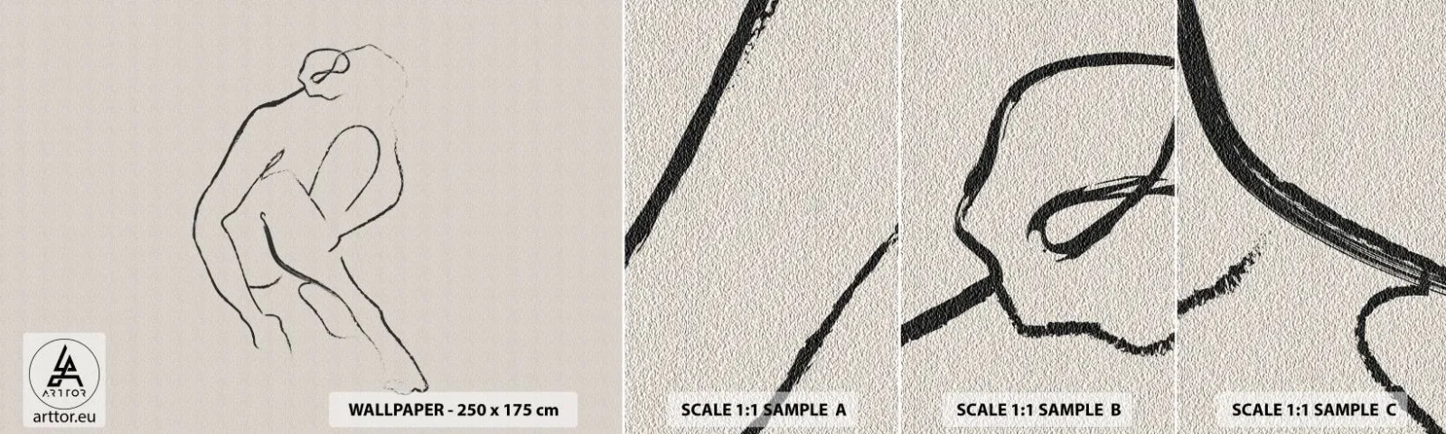 Campione Di Fotomurale Standard Eco - Schizzo intimo - Minimalismo, Atto, Donna - 100x30 cm