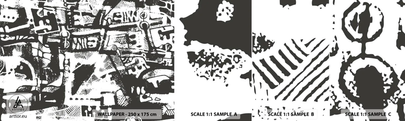 Campione di Fotomurale Adesivo Deluxe Sticker - Ordine o caos? - Astrazione, Grafica, Pezzo - 100x30 cm