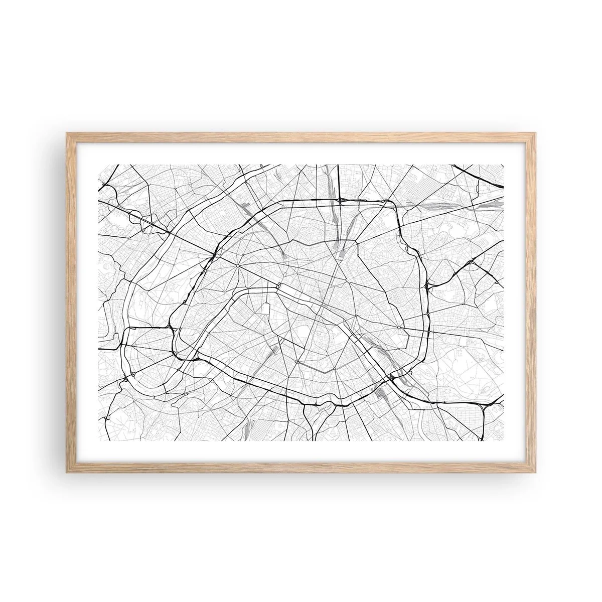 Poster in cornice rovere chiaro - Il fiore di Parigi - 70x50 cm