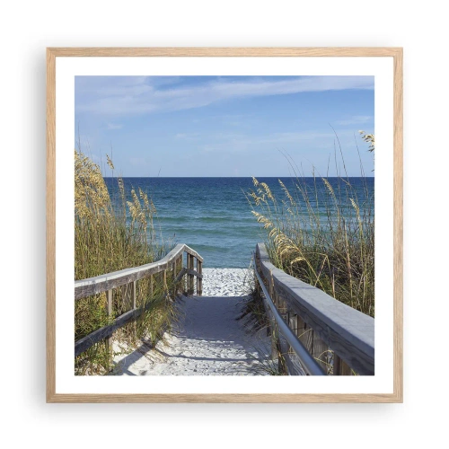 Poster in cornice rovere chiaro - Al sole, al vento - 60x60 cm