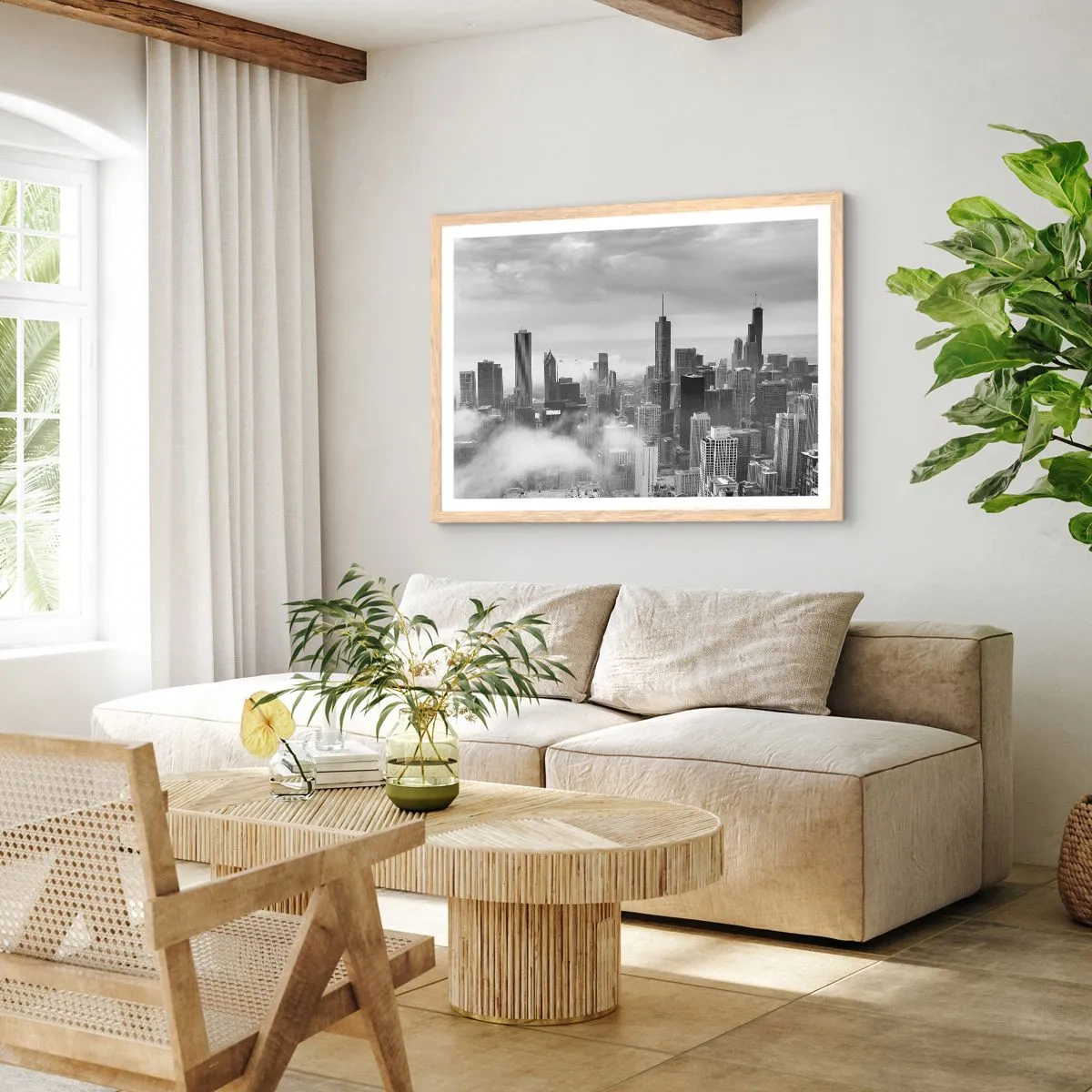 Poster in cornice rovere chiaro - Paesaggio americano - 40x30 cm