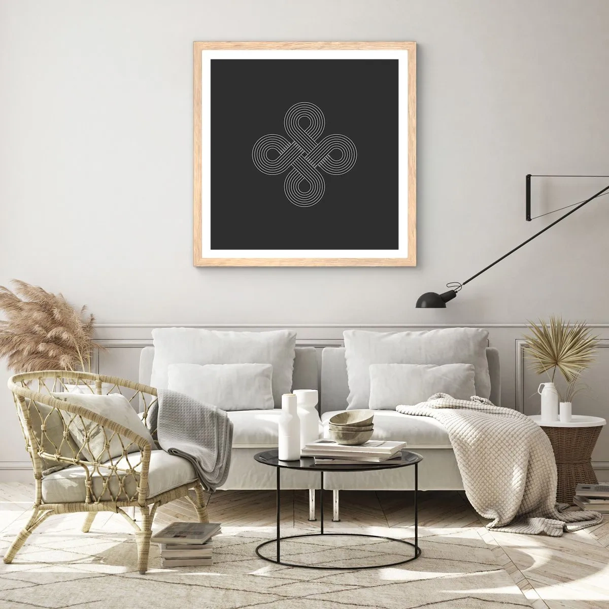 Poster in cornice rovere chiaro - Nello spirito celtico - 30x30 cm