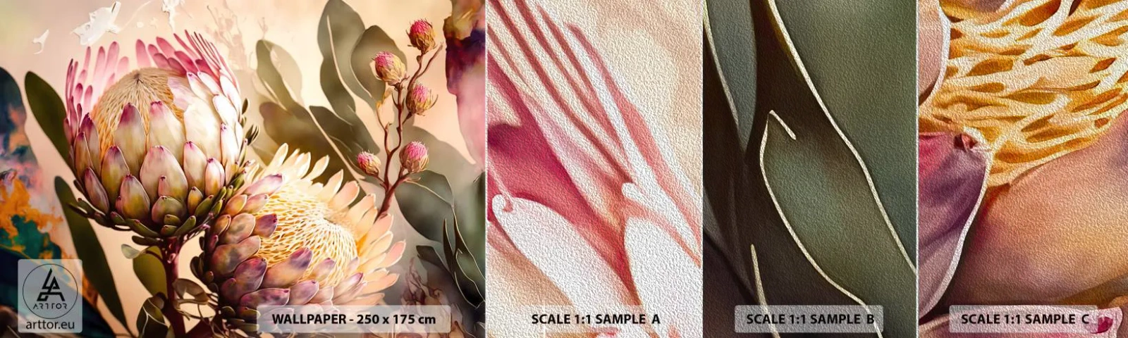 Campione di Fotomurale Premium Sand - Tenero abbraccio - Fiori, Impianti, Botanica - 100x30 cm