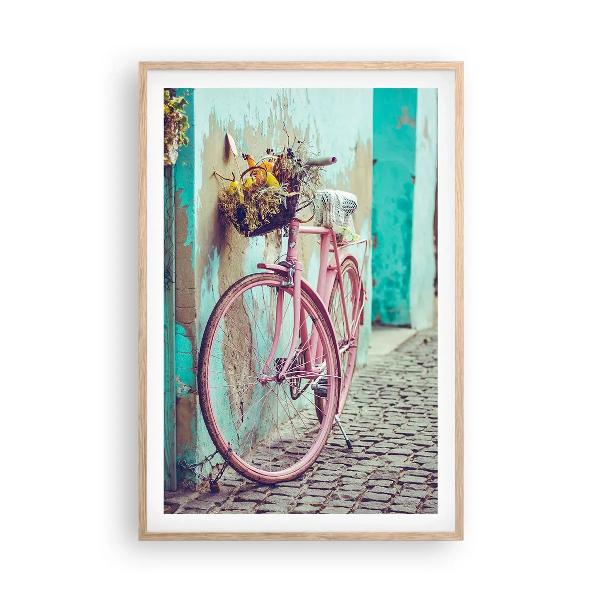 Poster in cornice rovere chiaro - Torno subito - 61x91 cm