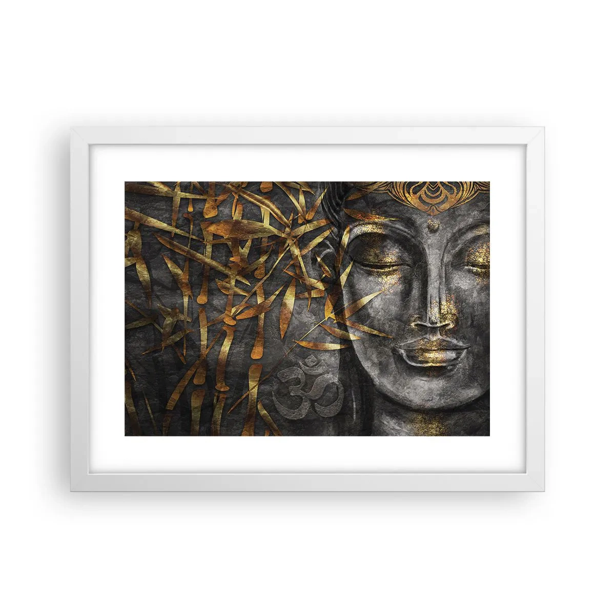 Poster in cornice bianca - Senti la pace - 40x30 cm