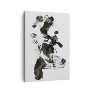 Quadro su tela - Stampe su Tela - Composizione astratta di macchie nere su sfondo bianco - 50x70cm - C'è un senso nella follia? - Decorazione murale moderna per soggiorno e camera da letto ARTTOR