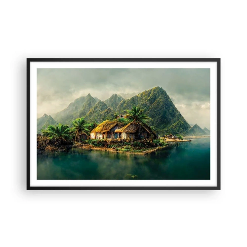 Poster in cornice nera - Paradiso tropicale - 91x61 cm