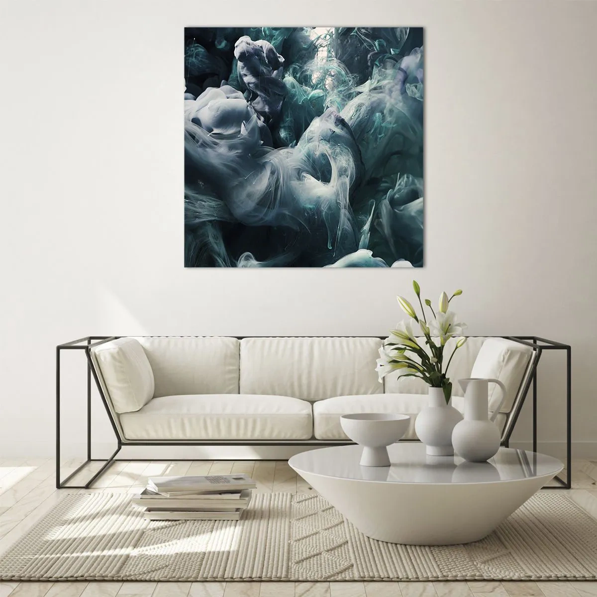 Quadro su vetro - Il movimento dei colori - 50x50 cm