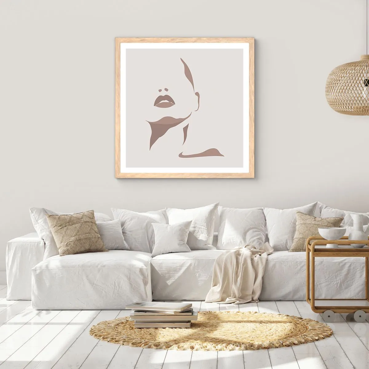 Poster in cornice rovere chiaro - Fatta di luce e ombra - 50x50 cm