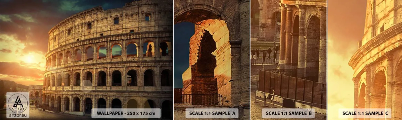 Campione Di Fotomurale Standard Eco - Impressione colossale - Colosseo, Roma, Architettura - 100x30 cm