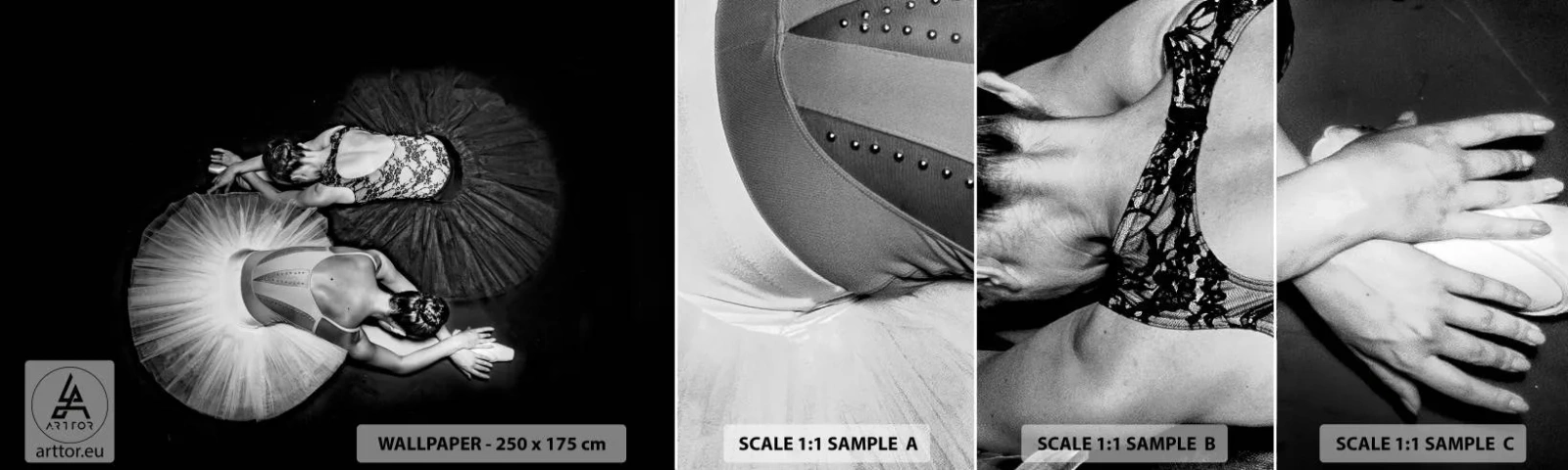 Campione di Fotomurale Adesivo Deluxe Sticker - Yin e yang -  equilibrio ideale - Ballerina, Balletto, Danza - 100x30 cm