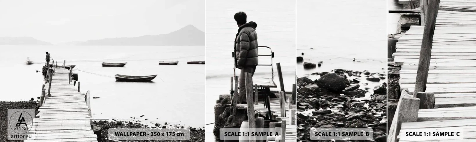 Campione di Fotomurale Adesivo Deluxe Sticker - Sull'acqua silenziosa e pura - Paesaggio, Lago, Łódź - 100x30 cm