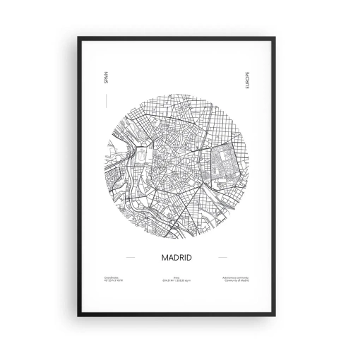 Poster in cornice nera - Anatomia di Madrid - 70x100 cm
