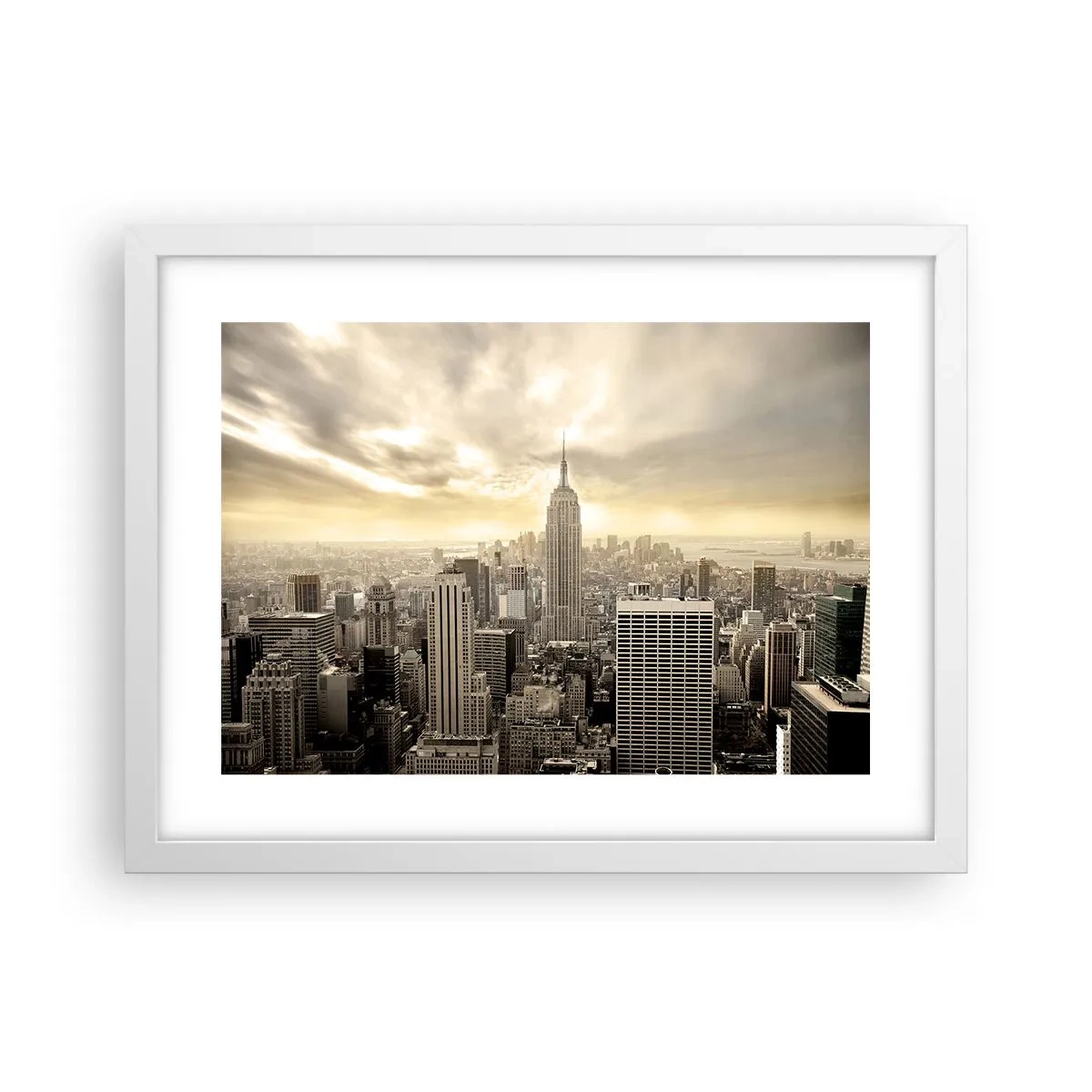 Poster in cornice bianca - New York in grigio - 40x30 cm
