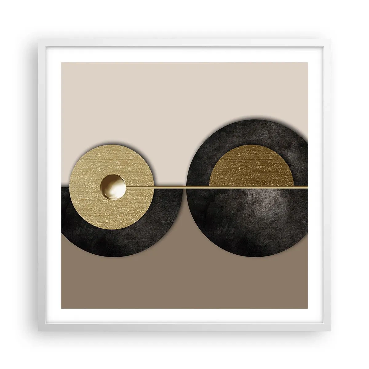 Poster in cornice bianca - Variazioni attorno al cerchio - 60x60 cm