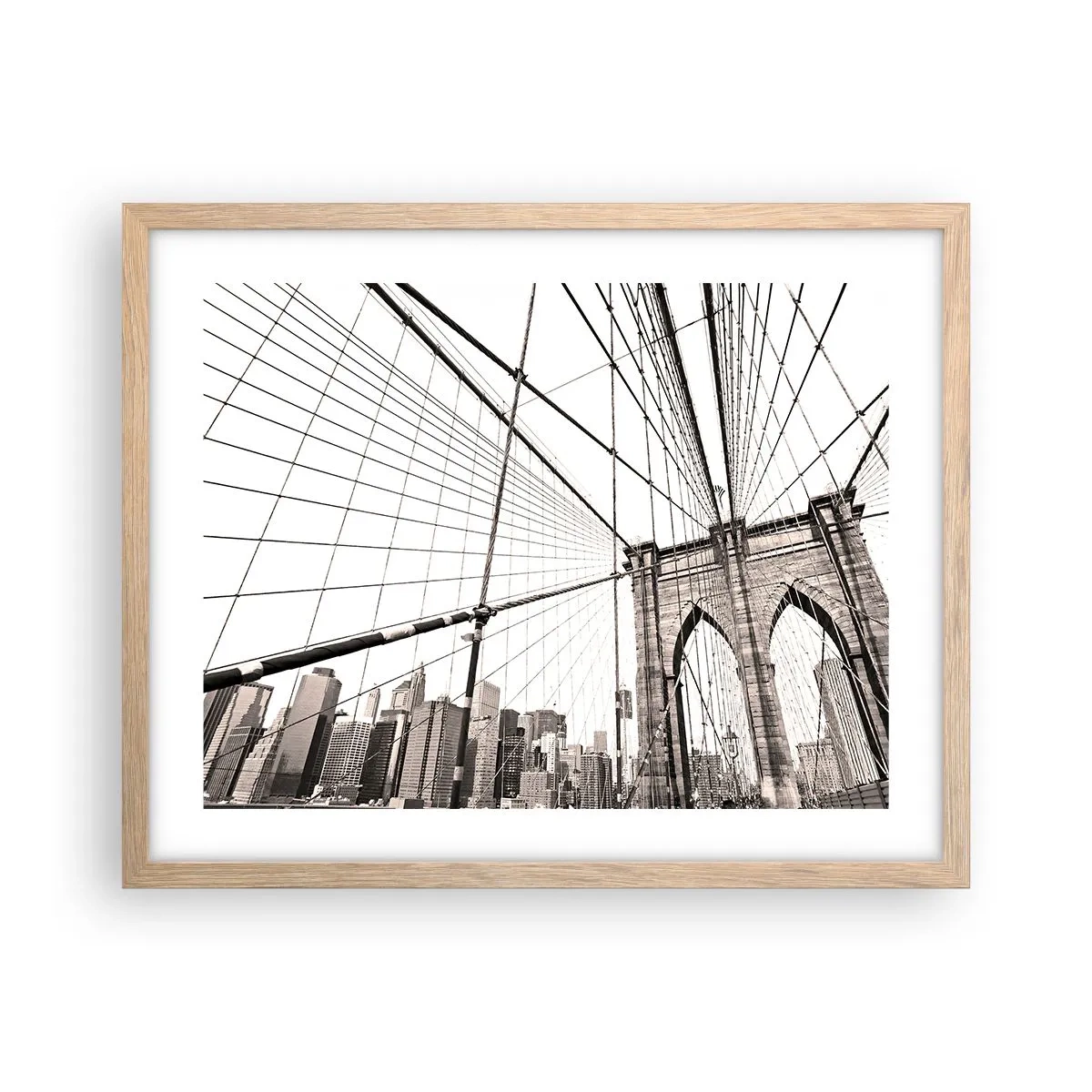 Poster in cornice rovere chiaro - La cattedrale di New York - 50x40 cm