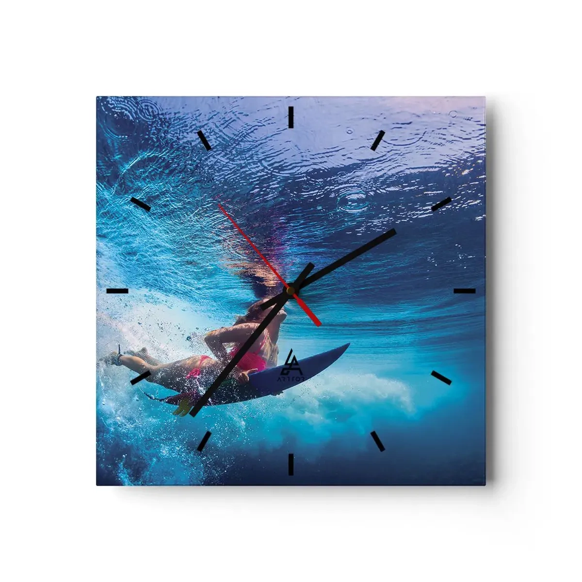 Orologio da parete - Orologio in Vetro - La profondità della gioia - 40x40 cm