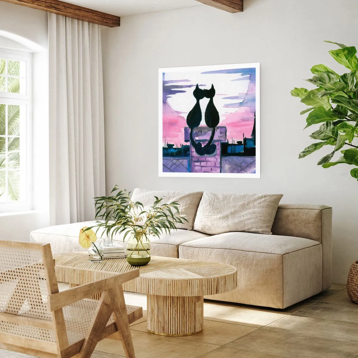 Poster - Appuntamento sotto la luna - 40x40 cm