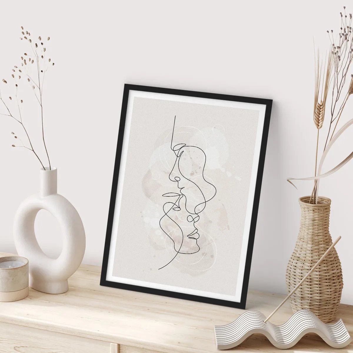 Poster in cornice nera - Intrecciati in un abbraccio - 61x91 cm