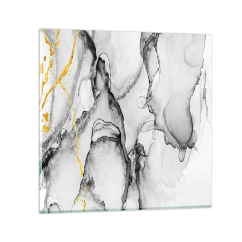 Quadro su vetro - Composizione con motivo d'oro - 60x60 cm