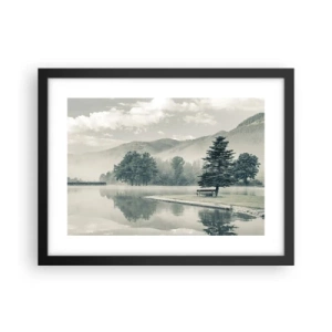 Poster in cornice nera - Il lago dorme ancora - 40x30 cm