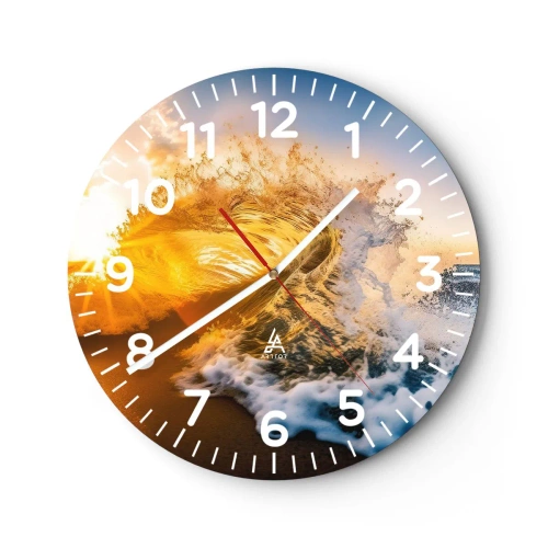 Orologio da parete - Orologio in Vetro - Gioco sulla sabbia - 40x40 cm