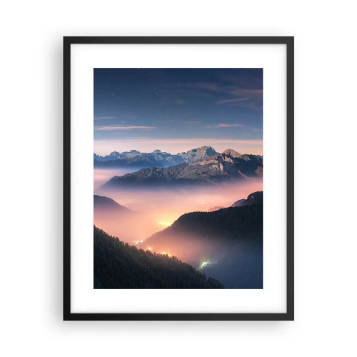 Poster in cornice nera - La luce nelle valli - 40x50 cm