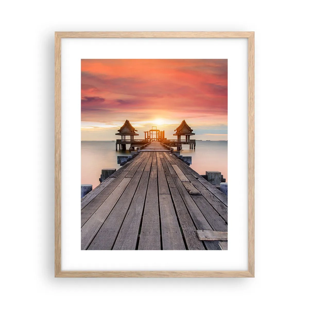 Poster in cornice rovere chiaro - Tramonto d'oriente - 40x50 cm
