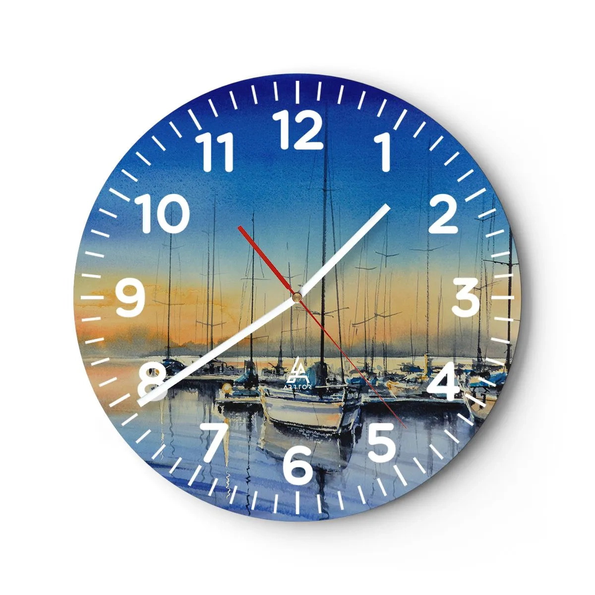 Orologio da parete - Orologio in Vetro - La fine di una buona giornata - 40x40 cm