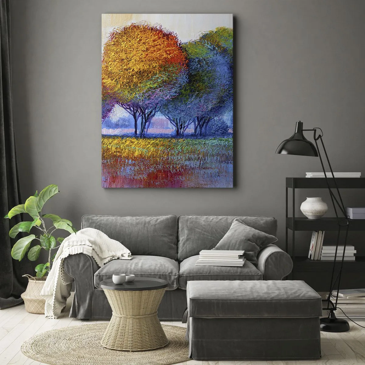 Quadro su tela - Stampe su Tela - Ciuffo di colori brillanti - 45x80 cm