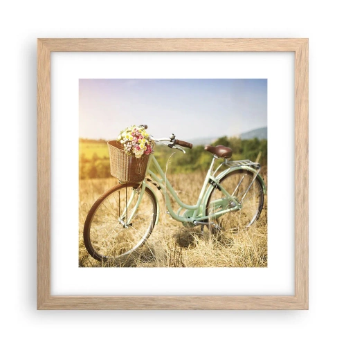 Poster in cornice rovere chiaro - Resto qui un attimo - 30x30 cm