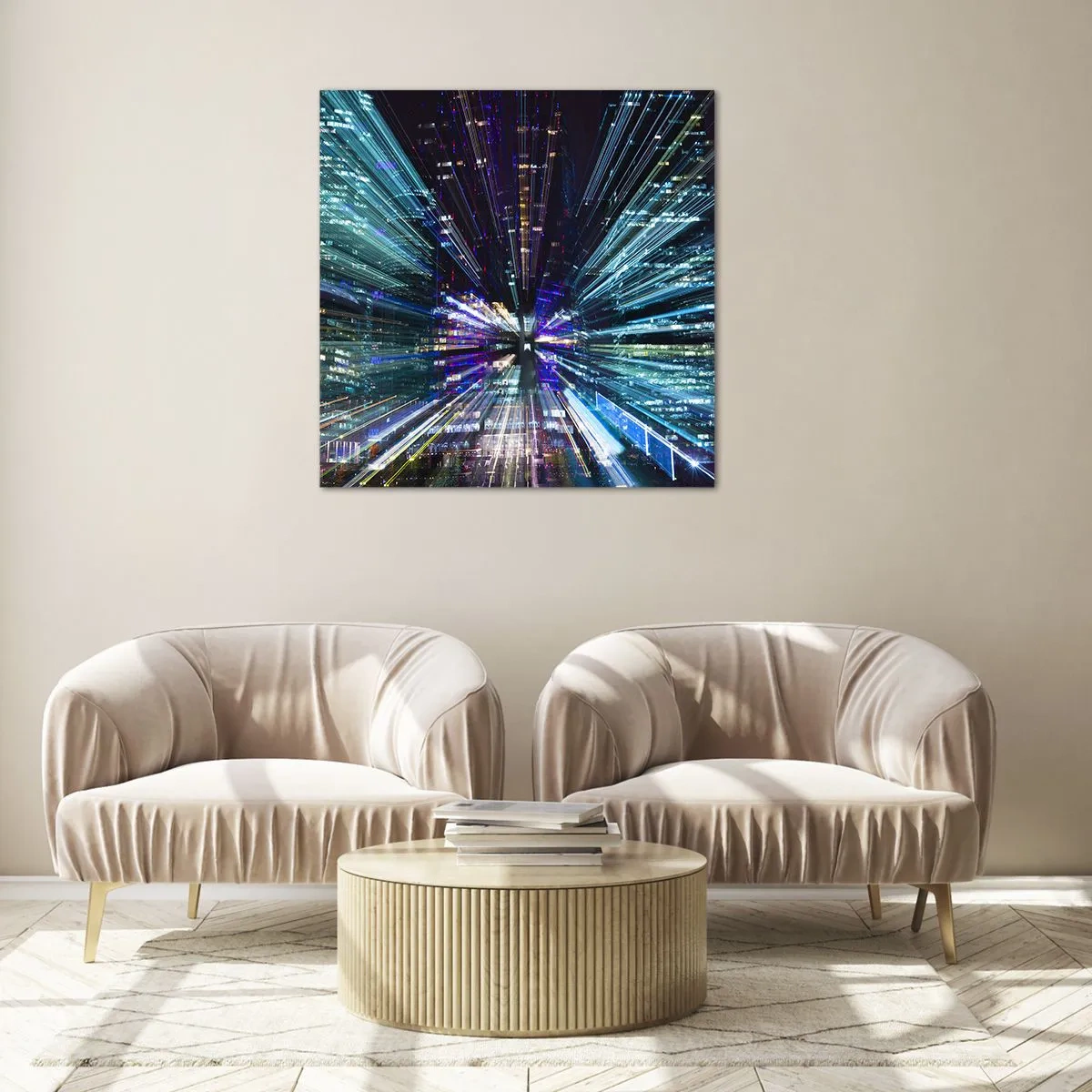 Quadro su vetro - Passaggio nell'iperspazio - 30x30 cm