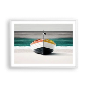 Poster in cornice bianca - Al suo posto - 70x50 cm