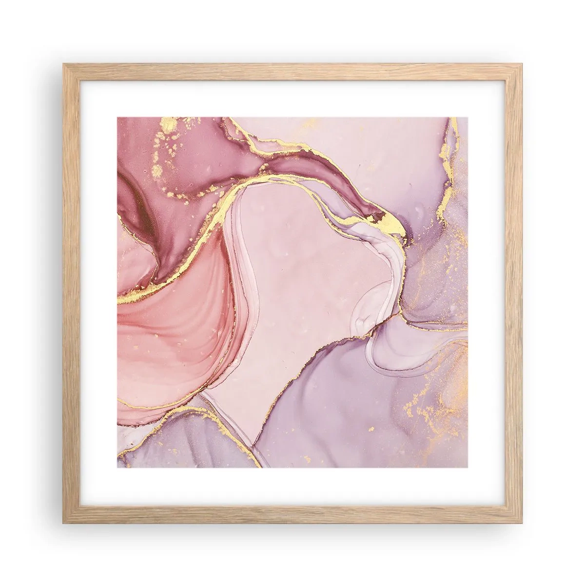 Poster in cornice rovere chiaro - La carezza dei colori - 40x40 cm