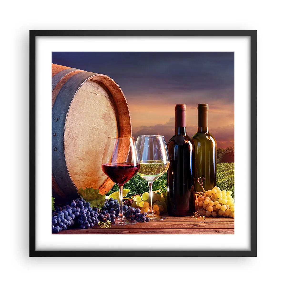 Poster in cornice nera - Qui la vita ha gusto - 50x50 cm