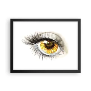 Poster in cornice nera - Uno sguardo caldo come l'estate - 40x30 cm