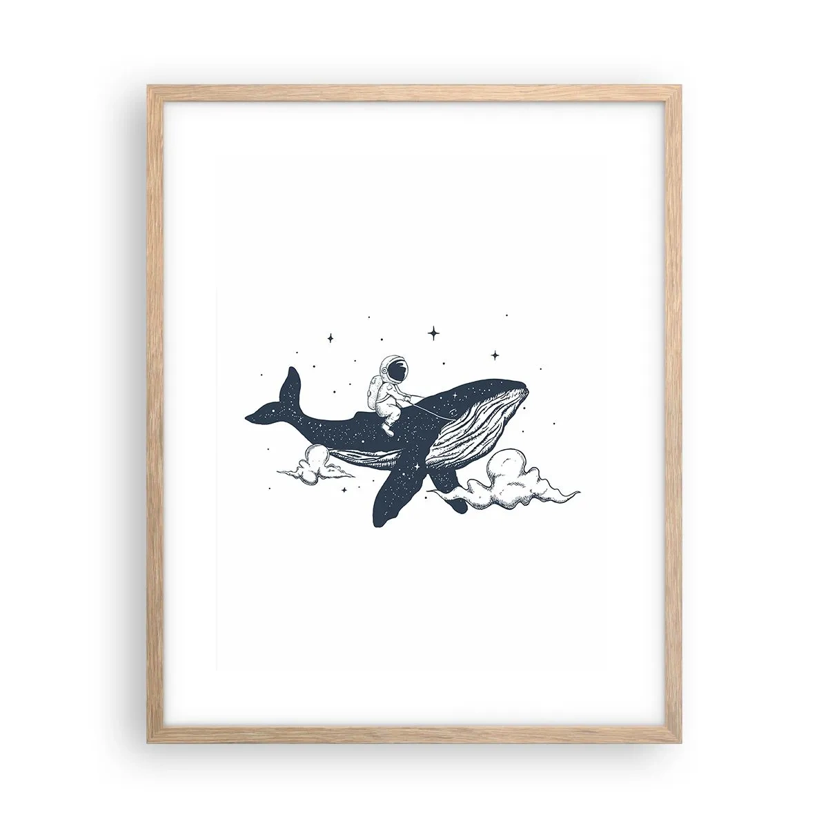 Poster in cornice rovere chiaro - Avventura nello spazio - 40x50 cm