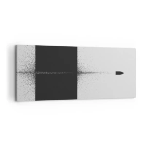 Quadro su tela - Stampe su Tela - Un proiettile simbolico in stile minimalista e astratto. - 120x50cm - Dritto allo scopo - Decorazione murale moderna per soggiorno e camera da letto ARTTOR