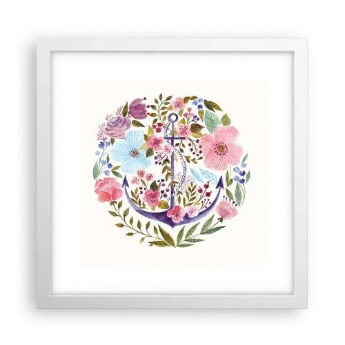 Poster in cornice bianca - Il bel sogno del marinaio - 30x30 cm