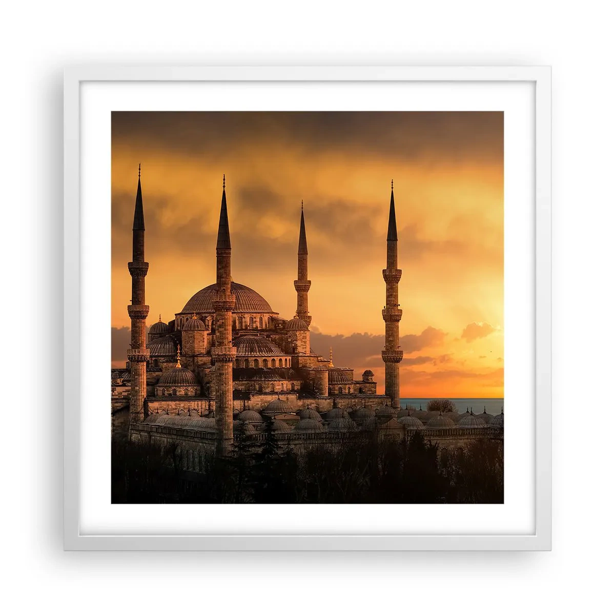 Poster in cornice bianca - Dio è grande - 50x50 cm