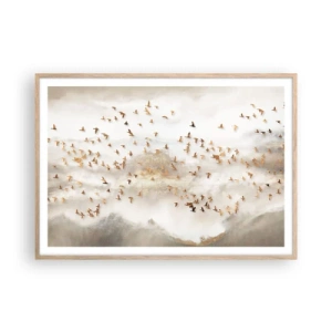 Poster in cornice rovere chiaro - È giunto il momento... - 100x70 cm