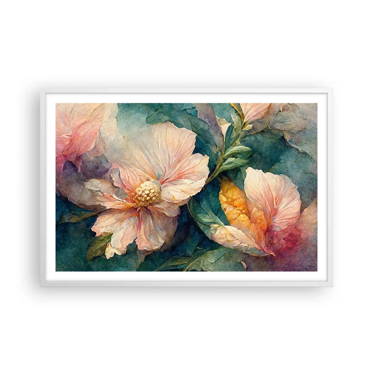 Poster in cornice bianca - Delicatezza pura - 91x61 cm