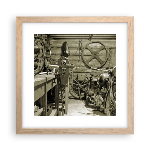 Poster in cornice rovere chiaro - Nel capanno di zio Alfredo - 30x30 cm