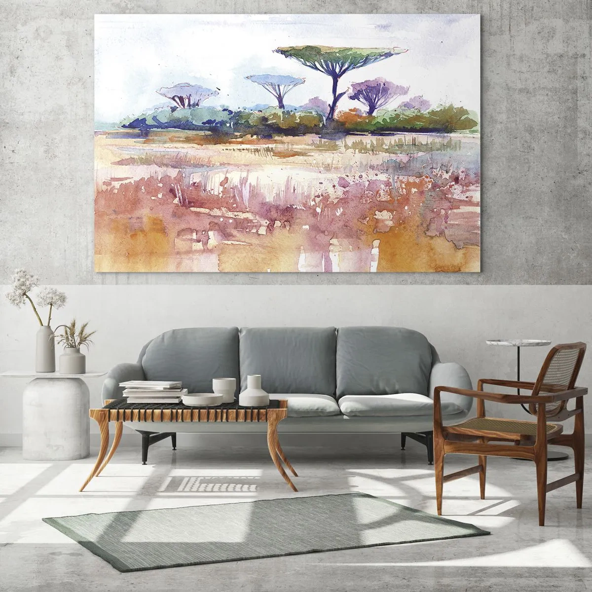 Quadro su vetro - I colori della savana - 100x40 cm