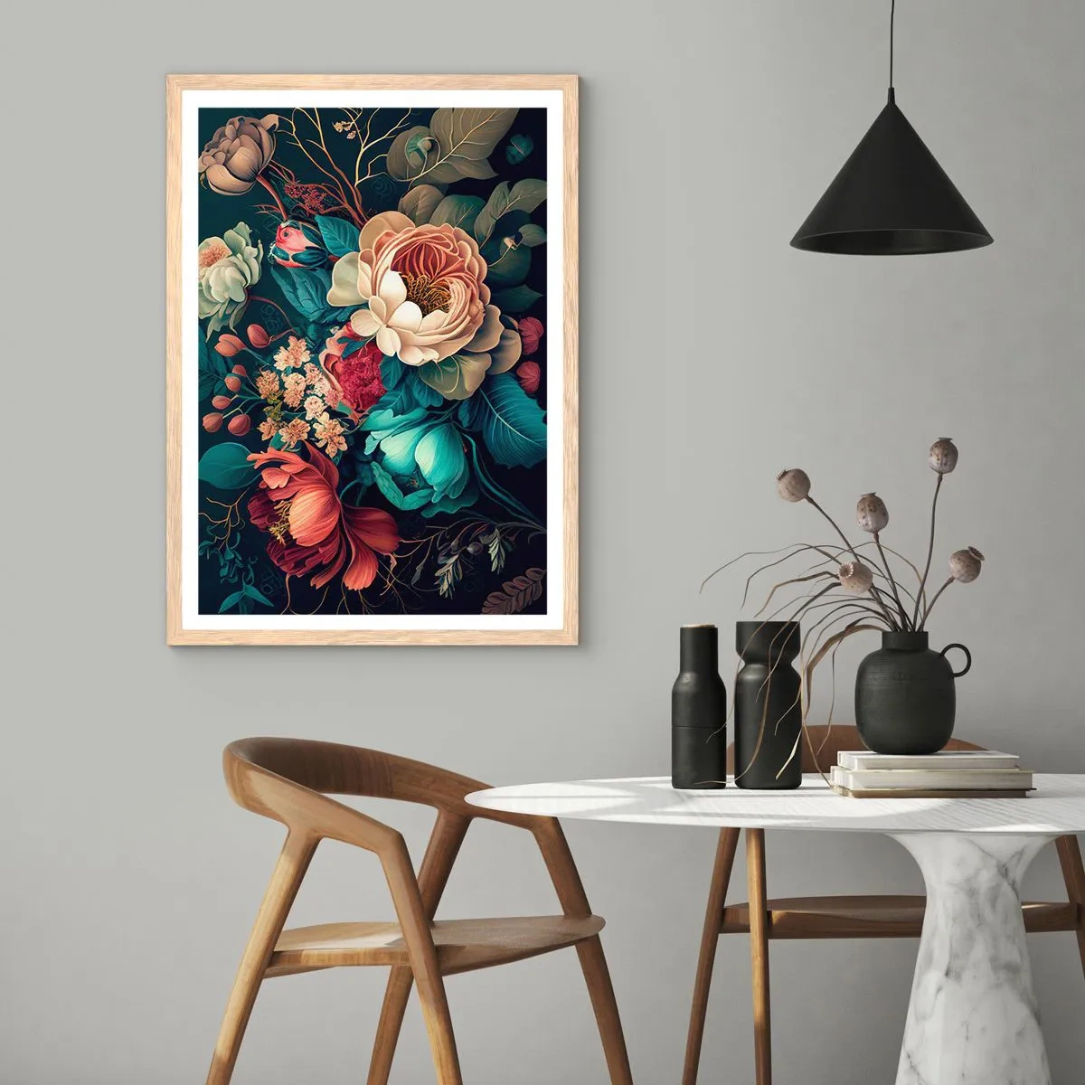 Poster in cornice rovere chiaro - Il fascino del 19esimo secolo - 70x100 cm