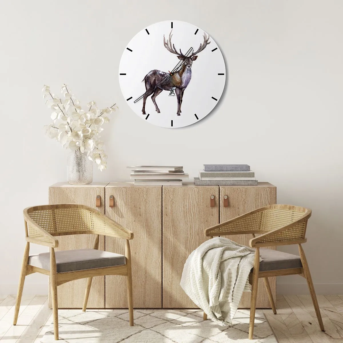 Orologio da parete - Orologio in Vetro - Il re della foresta del nord - 40x40 cm