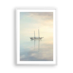 Poster in cornice bianca - Silenzio in mare - 50x70 cm