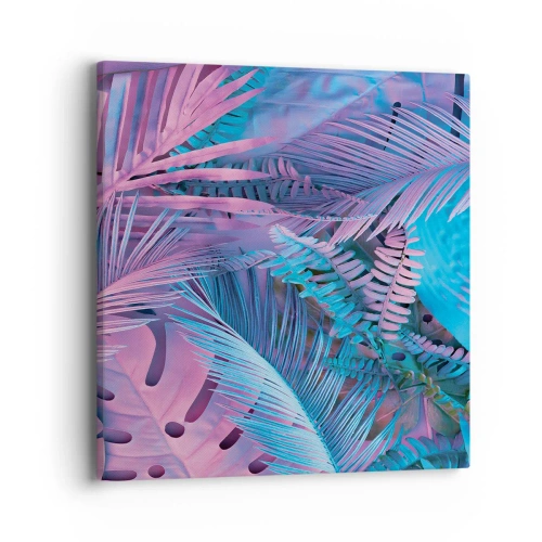 Quadro su tela - Stampe su Tela - Tropici in rosa e blu - 40x40 cm