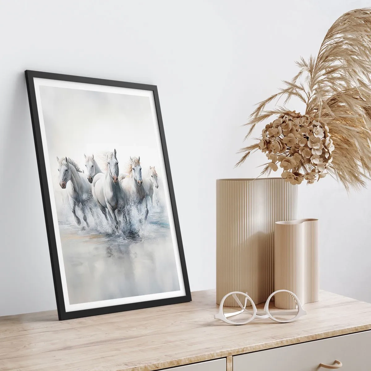 Poster in cornice nera - Magia bianca - 30x40 cm